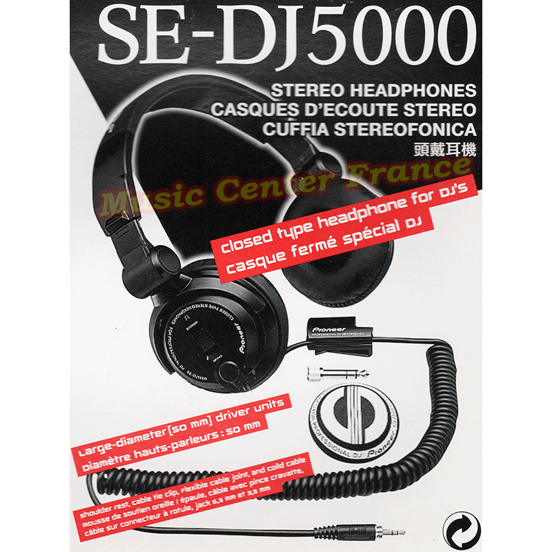 Pioneer SE-DJ 5000 casque fermé pour DJ emballage vue 1