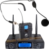 JBSystems JB Systems HF-Twin Receiver + HF-Headset + HF-BPack récepteur UHF avec micro-casque serre-tête B08307 B08309 B08310