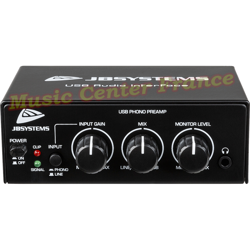 JBSystems JB Systems USB audio interface pre-ampli preampli pour platine vinyle, tourne-disque B08210 vue face