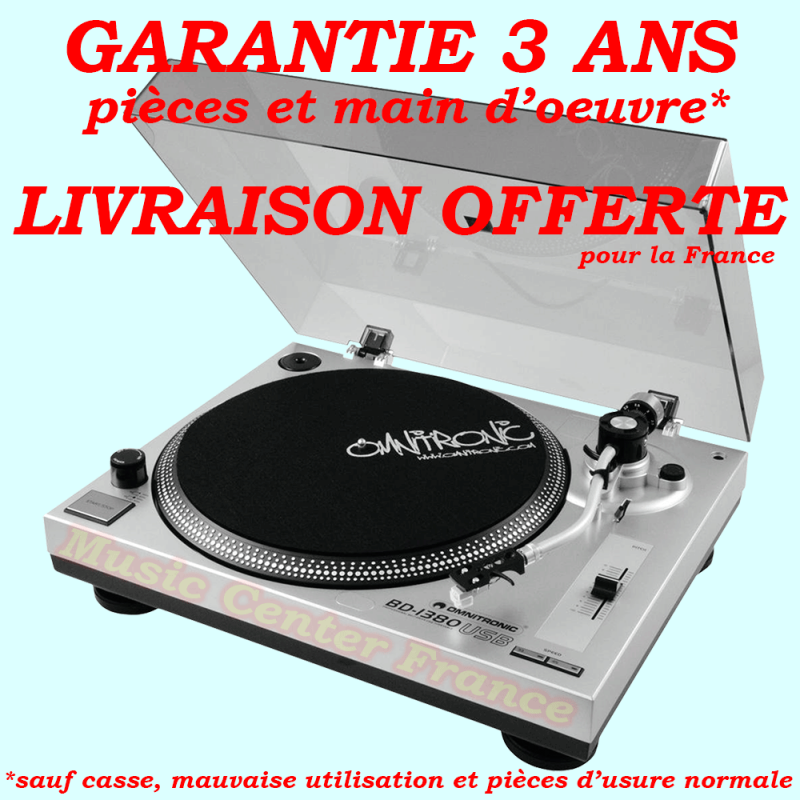 Omnitronic BD1380USB BD 1380 USB platine vinyle courroie port USB garantie livraison