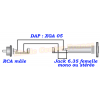 DAP XGA05 XGA-05 adaptateur Jack 6.35 femelle mono ou stétéo vers RCA mâle schema