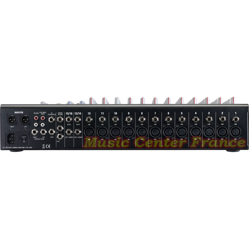 Audiophony MPX16  MPX-16 console musicien 16 canaux compresseur effets USB SD bluetooth dos connectique