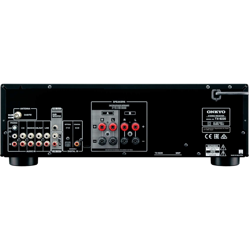 Onkyo TX-8220 black amplificateur-tuner hi-fi stéréo bluetooth dos