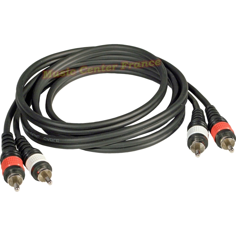 2 x RCA mâle vers 2 x RCA mâle - 1 m - cordon Hilec
