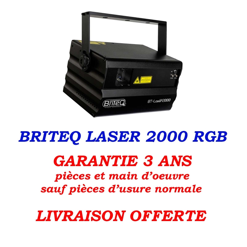 briteq laser 2000 rgb 2 w DMX ILDA garantie livraison