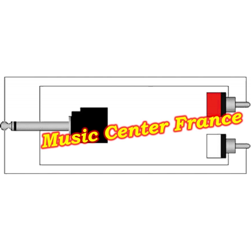 procab cab715 cab 715 cordon cable 1 x jack 6,35 male mono vers 2 rca males schema