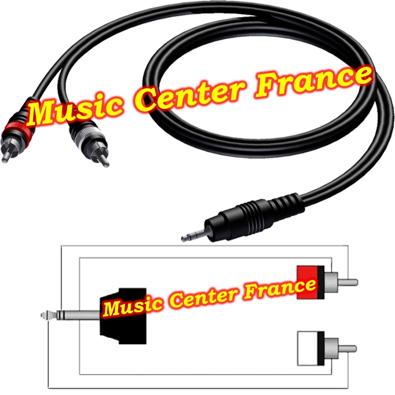procab cab711 cab 711 cordon cable 1 x jack 3,5 male stereo vers 2 rca males vu3 Music Center France