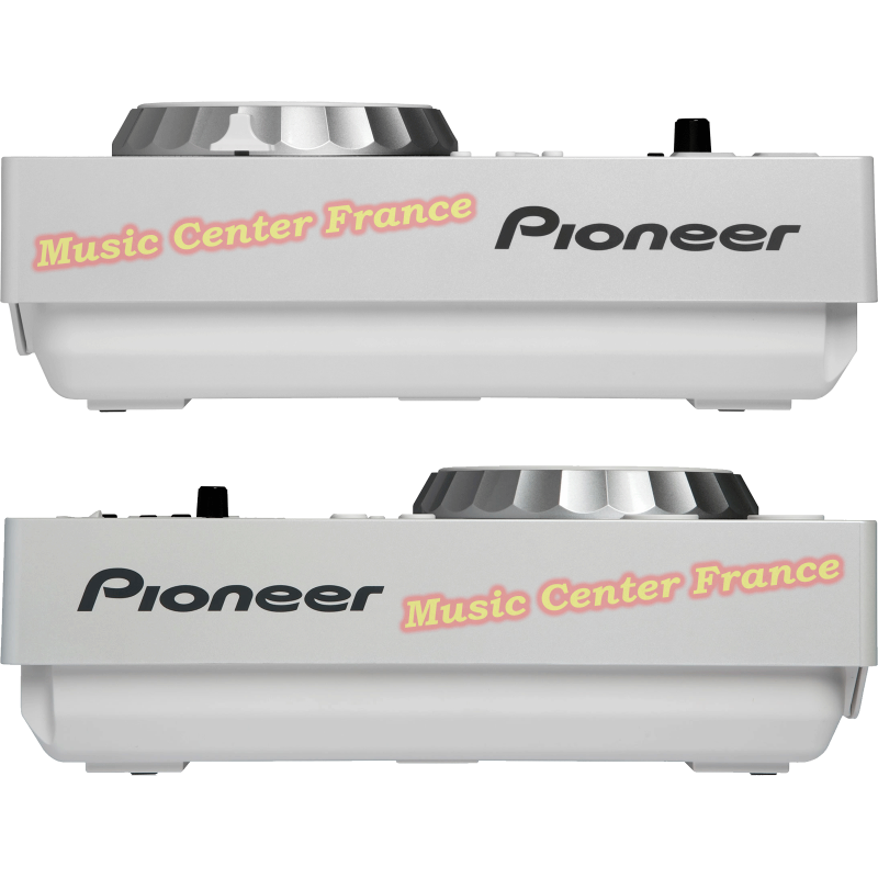Pioneer CDJ350 CDJ350w CDJ 350 W white blanc blanche platine cd à plat vue côté