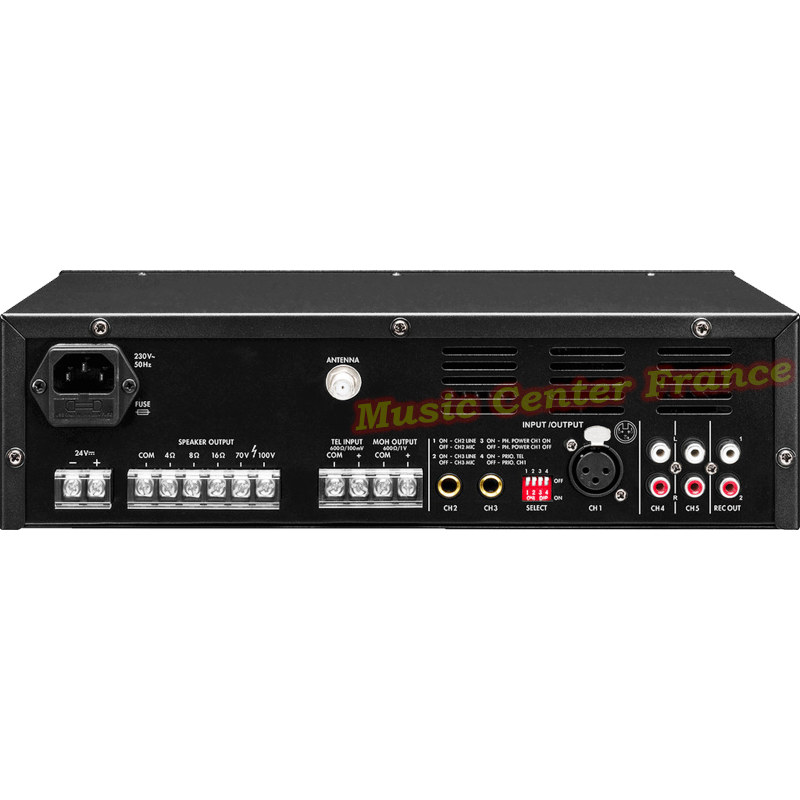 Monacor PA-803 DAP PA803 DAP PA 803 ampli amplificateur 100 v 30 w vue de dos